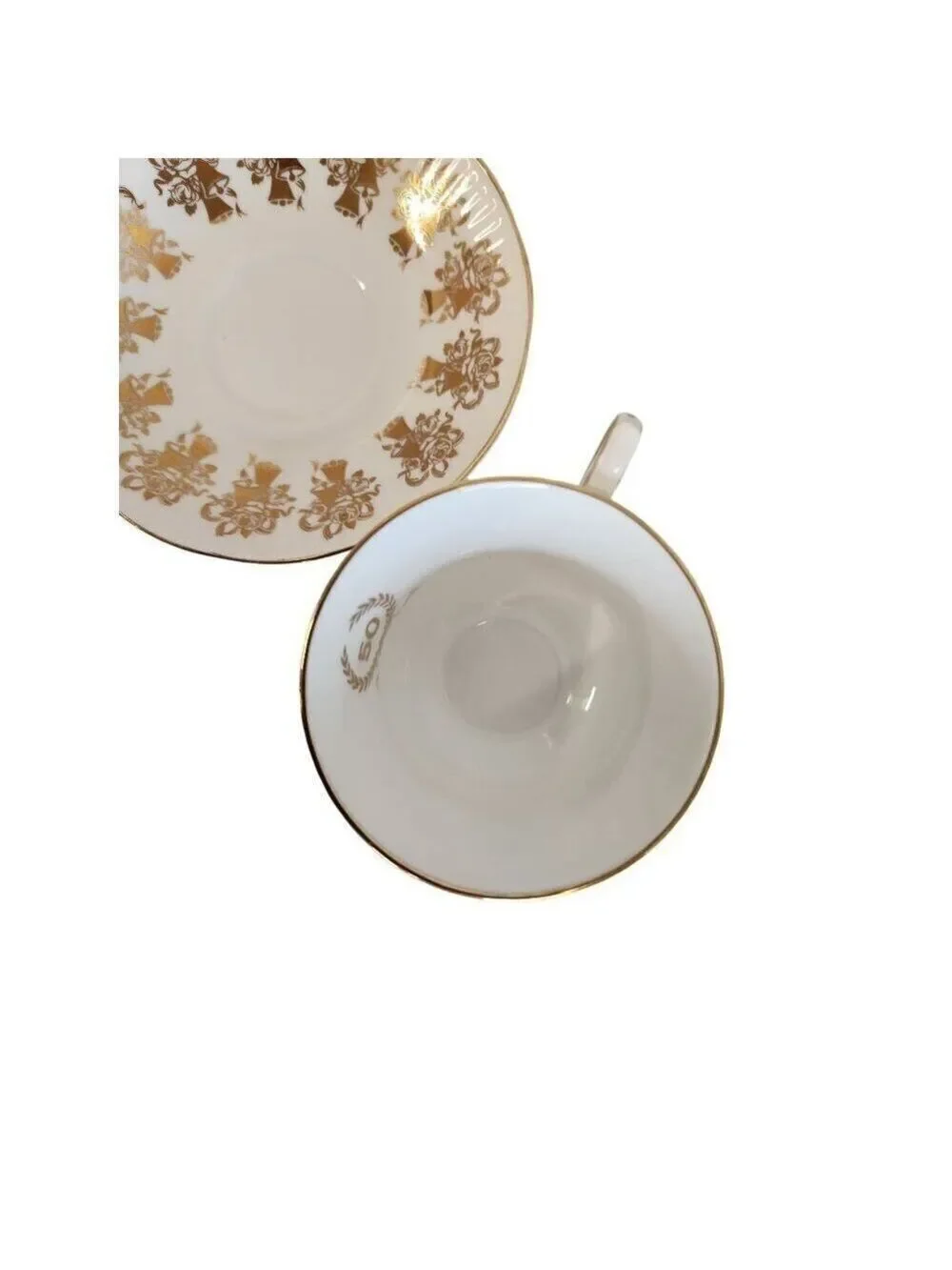 Elizabethan Staffordshire Hand Decorated 50th Anniversary Fine Bone China Tea Cu